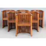 6 Teakholz Barrel-chairs