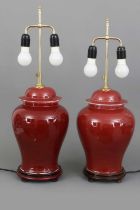 Paar chinesische Porzellanlampen