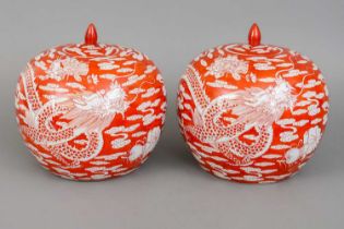Paar chinesische Porzellan-Ingwergefäße