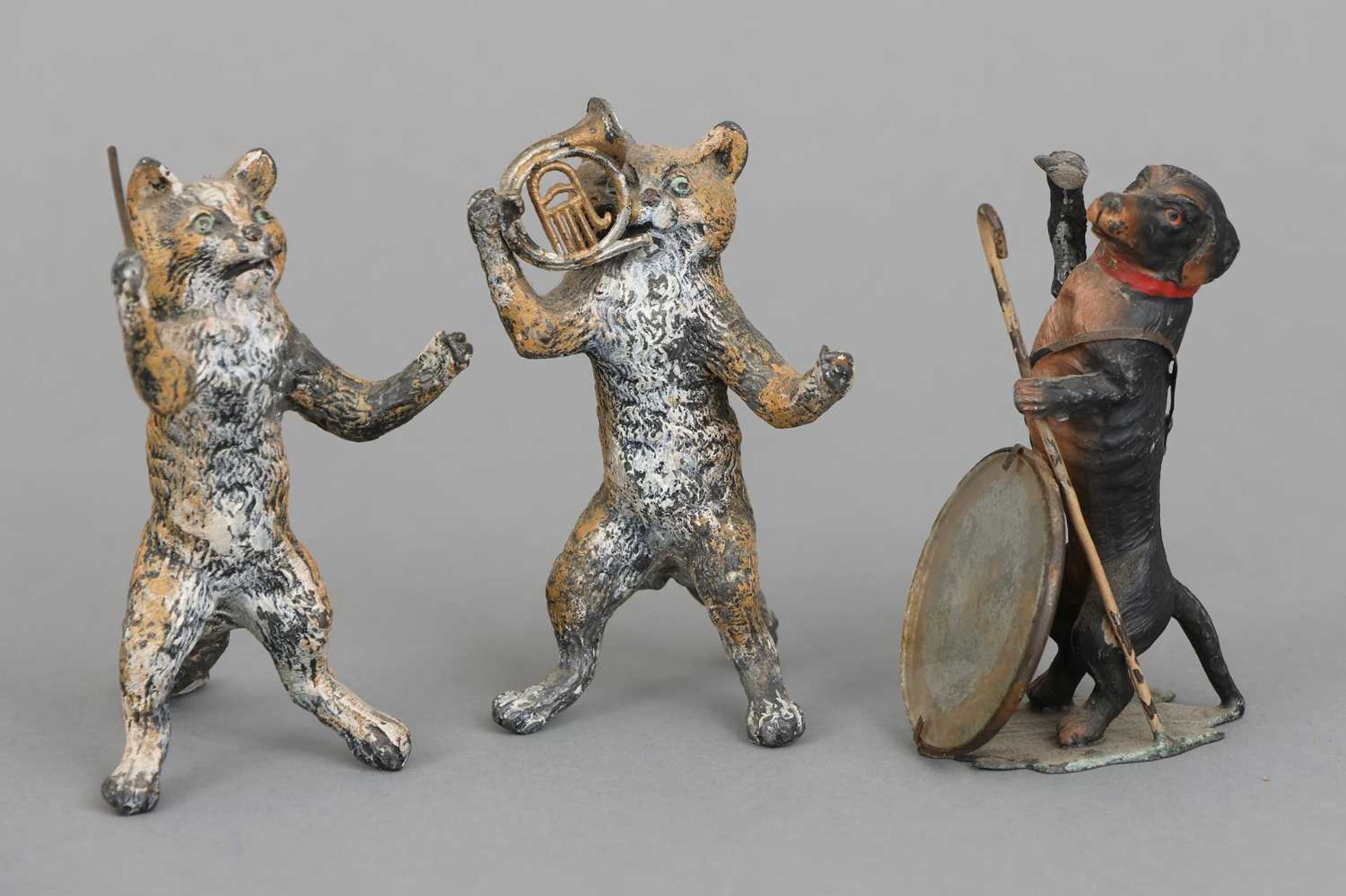 3 Metall Tierfiguren im Wiener Stil