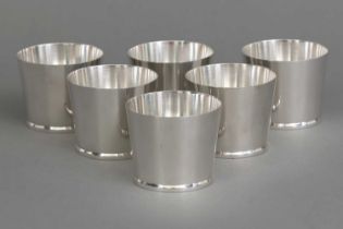 ANDREAS MORITZ 6 Mid Century Silber Becher