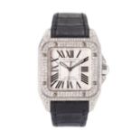 Cartier Santos 100 Medium mit Diamantbesatz