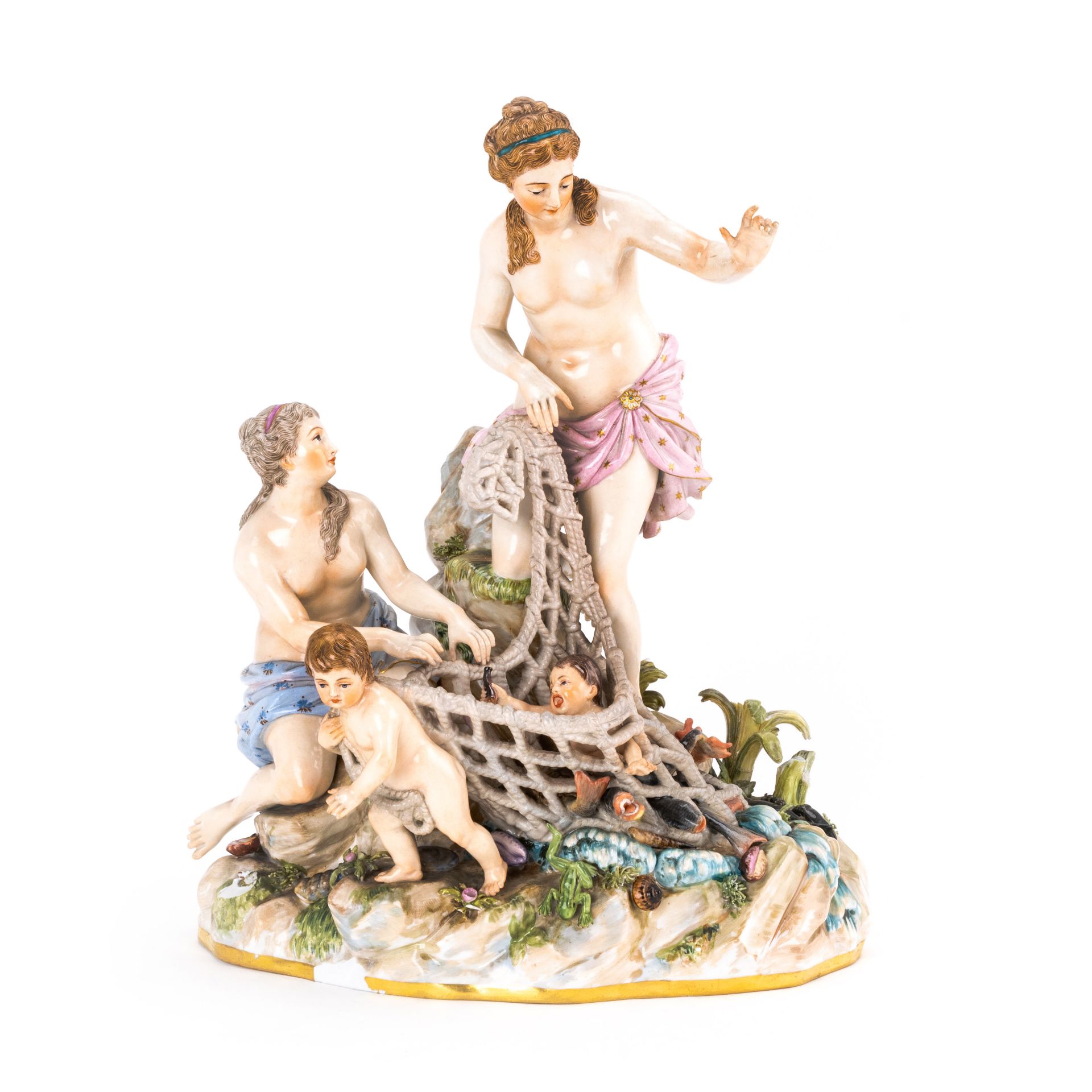 Meissen Figurengruppe 'Tritonenfang'