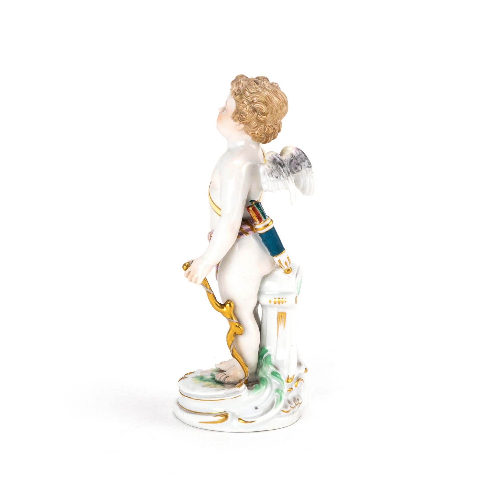 Meissen grüßender Putto mit Pfeilköcher und Bogen - Bild 4 aus 5