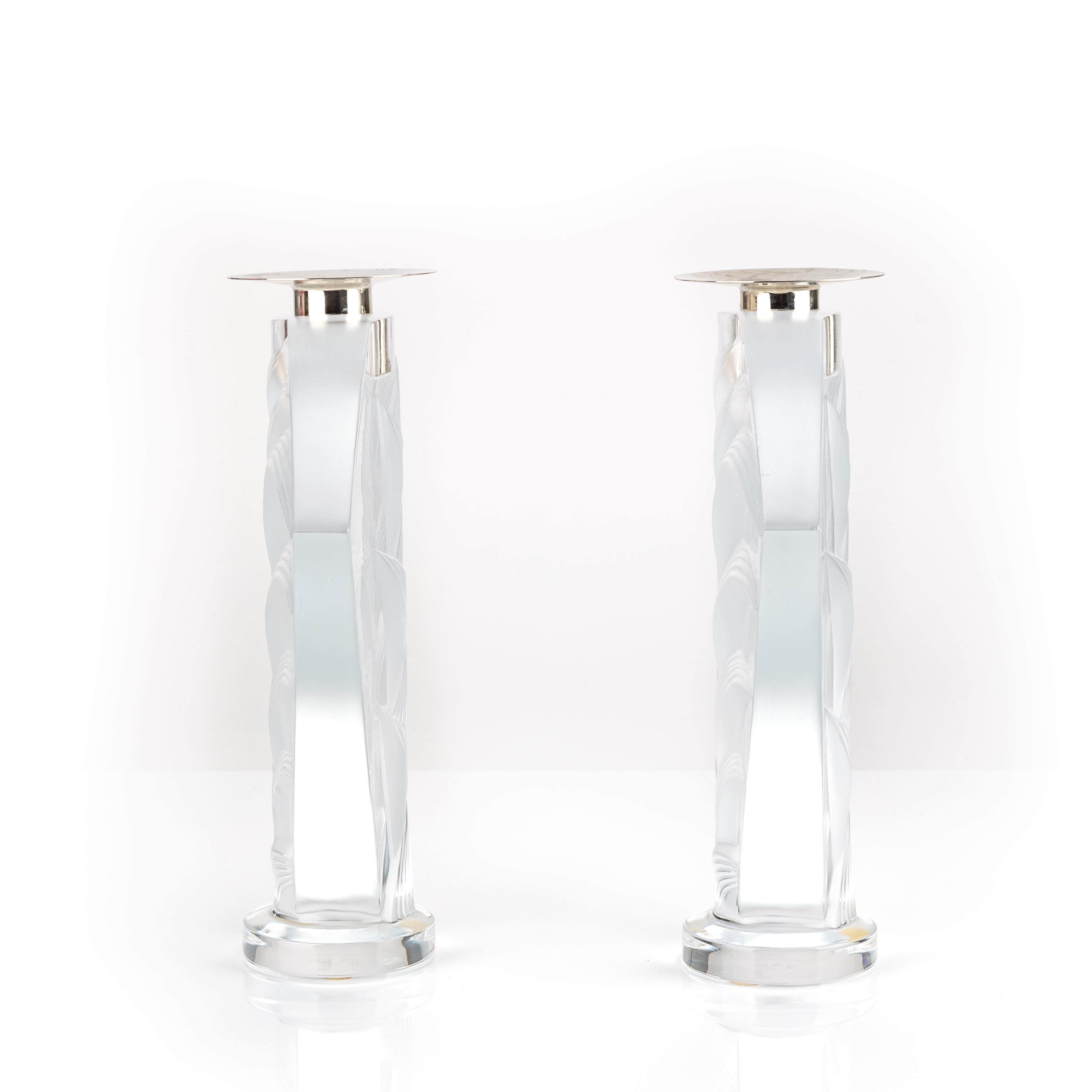 Paar Lalique 'Ravelana' Kerzenhalter - Image 2 of 3