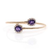 Armreif mit Amethyst-Brillantbesatz