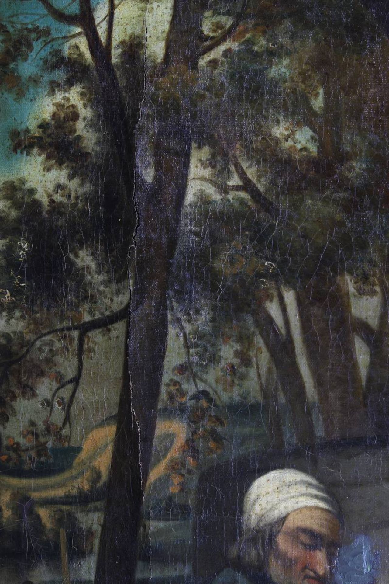 Biedermeier Genremaler, Almosen, deutsch um 1820, Öl auf Leinwand, 100 x 81 cm, Leinwand an mehreren - Image 6 of 7