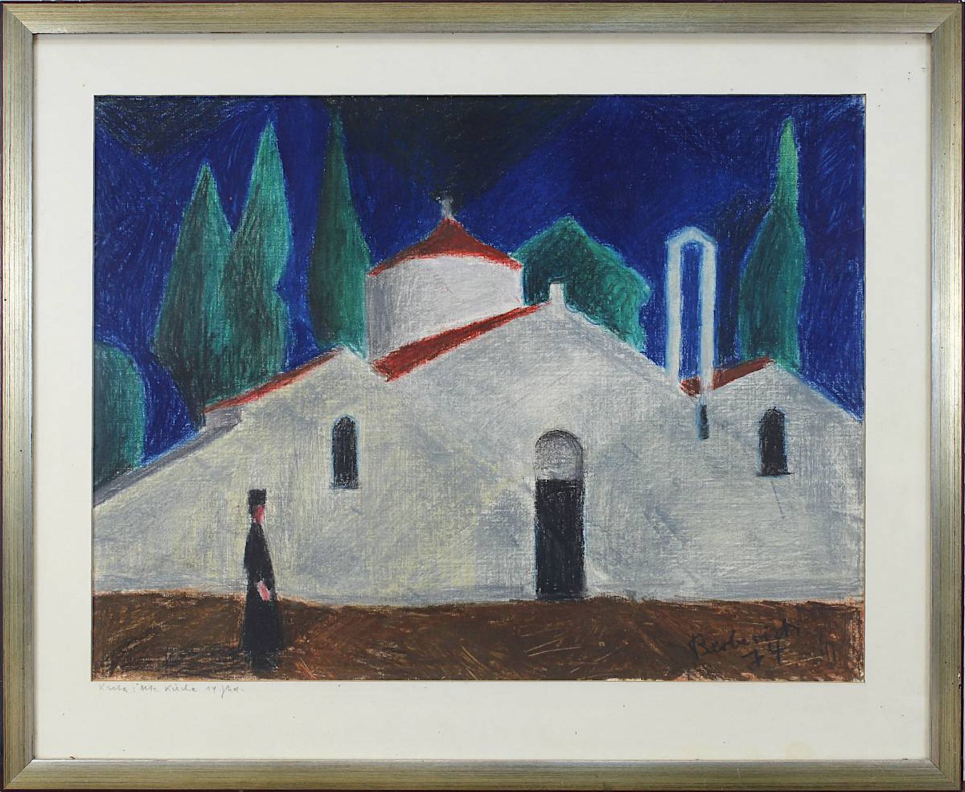 Berberich, Fritz (Schnappach 1909 - 1990 Schnappach), "Kreta: Alte Kirche 14. Jhd.", farbige