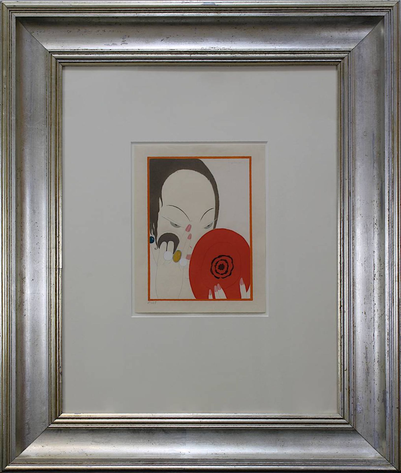 Lepape, Georges (Paris 1887 - 1971 Bonneval), "Le miror rouge", Farblithographie, im Stein sign.