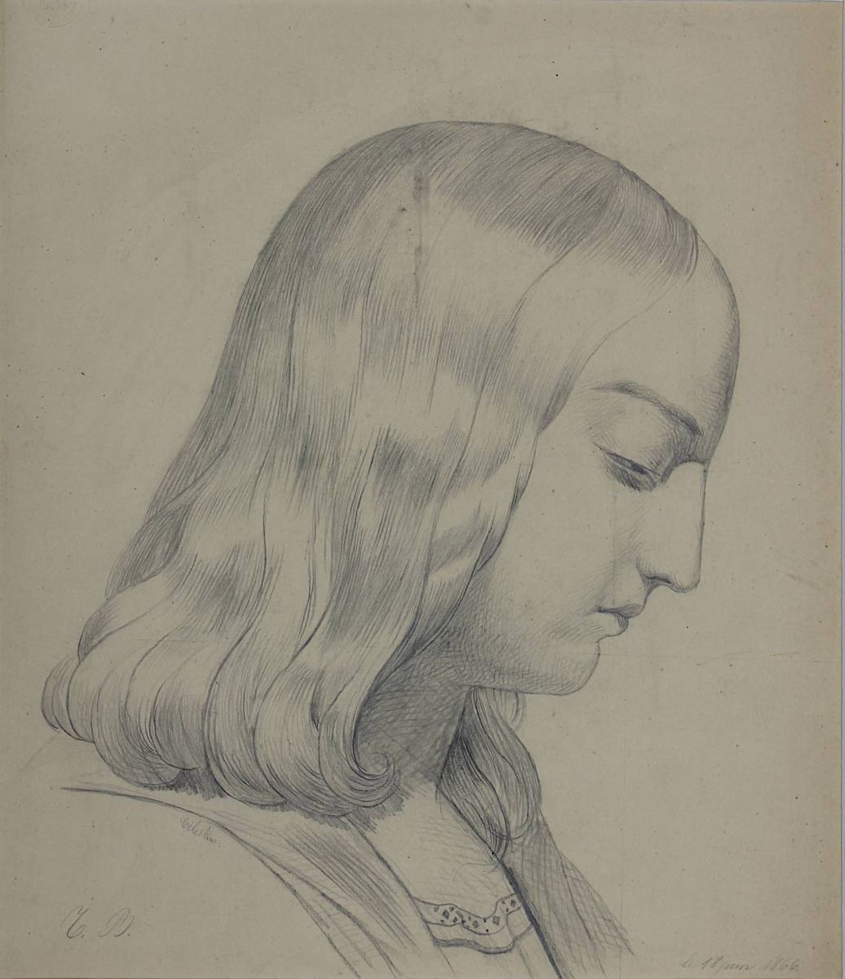 Zeichner, 2. H. 19. Jh., sieben Porträtdarstellungen in Bleistift, teils als Studie, einige - Bild 7 aus 8