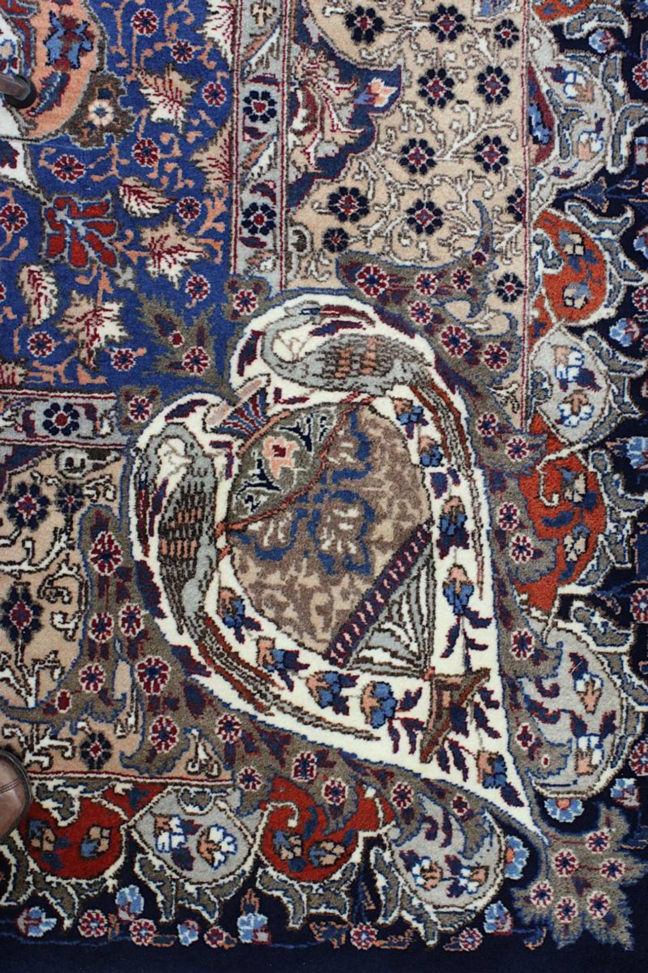 Dekorativer großer Kaschmar, Persien 2. H. 20. Jh., aufwendige sehr gute Knüpfung, nachtblauer - Bild 10 aus 18