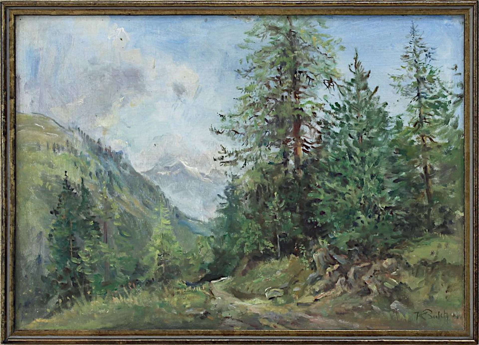 Busch, Karl (Frankfurt/Main 1910 - 1997 Heppenheim), Walliser Landschaftsausblicke, Triptychon, Öl - Image 3 of 4