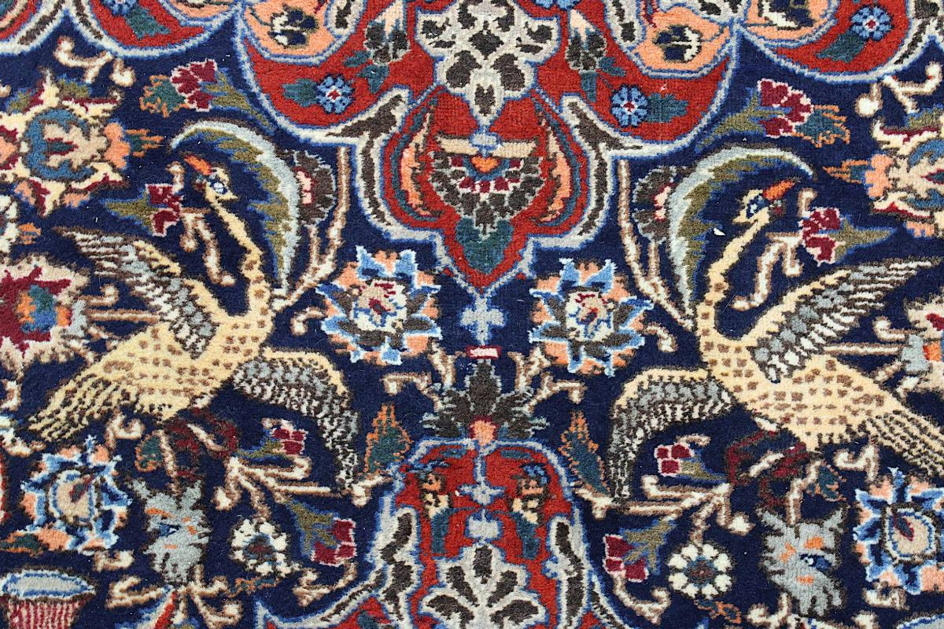 Dekorativer großer Kaschmar, Persien 2. H. 20. Jh., aufwendige sehr gute Knüpfung, nachtblauer - Bild 7 aus 18