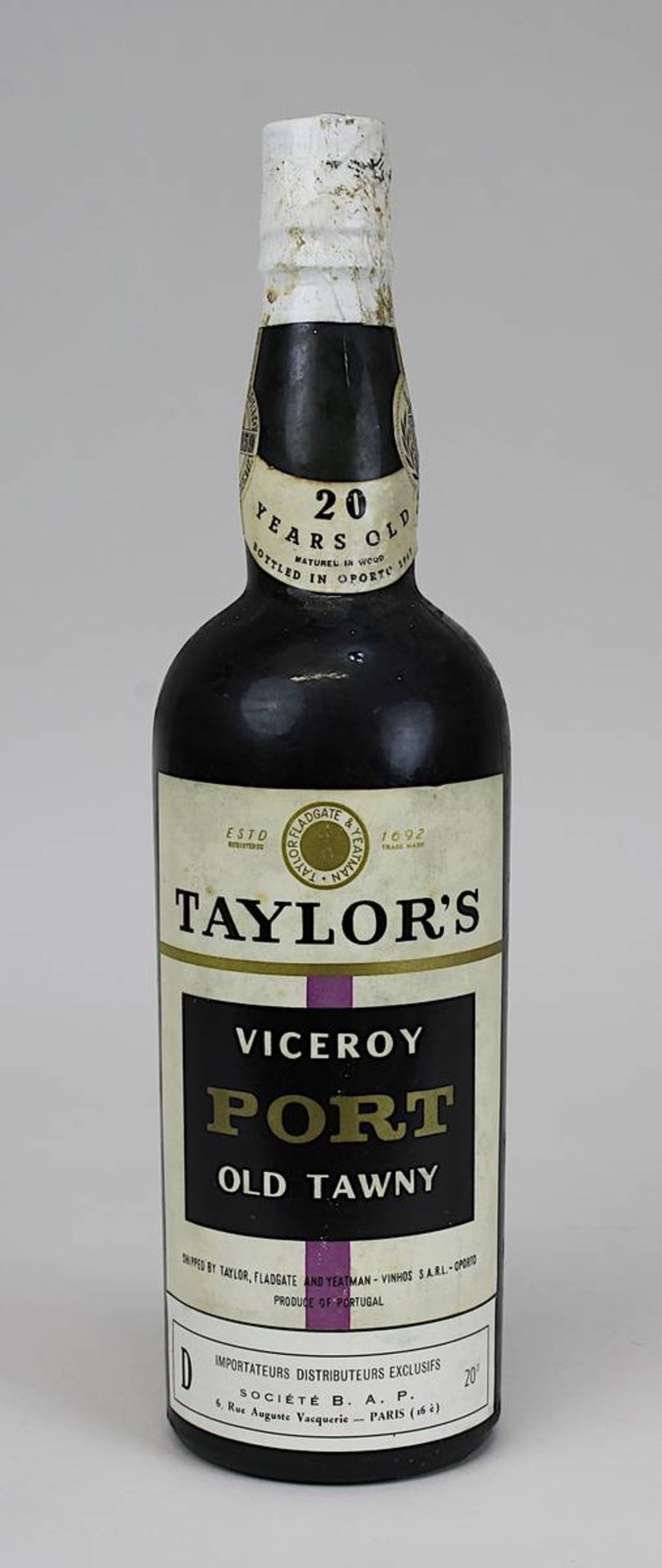 1 Flasche Taylor´s Viceroy Port Old Tawny, 1947, abgefüllt 1967, Taylor - Fladgate & Yeatman, Oporto