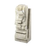 Künstler 2. Hälfte 20. Jh., Ohne Titel Skulptur aus Sandstein, Höhe 17,8 cm, Tiefe 5,5 cm. 3582/02