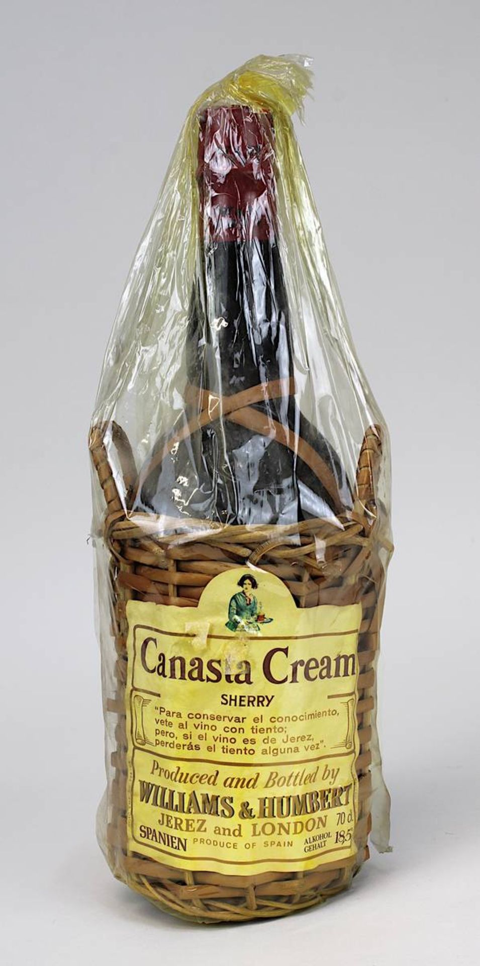 1 Flasche Canasta Cream Sherry, wohl 1960/70er Jahre, Williams & Humbert, Jerez - London, Spanien,