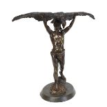 Graefner, Ludwig (1862 - 1939), Herakles mit dem Adler des Prometheus, Bronze mit schöner Patina,