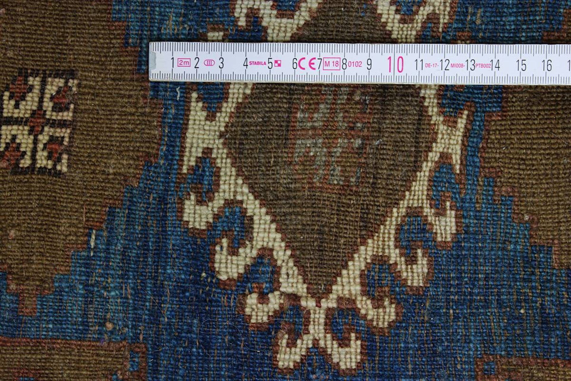 Kasak, Türkei 1. H. 20. Jh., brauner Fond, mit gestuften sternartigen Medaillons, - Bild 8 aus 8