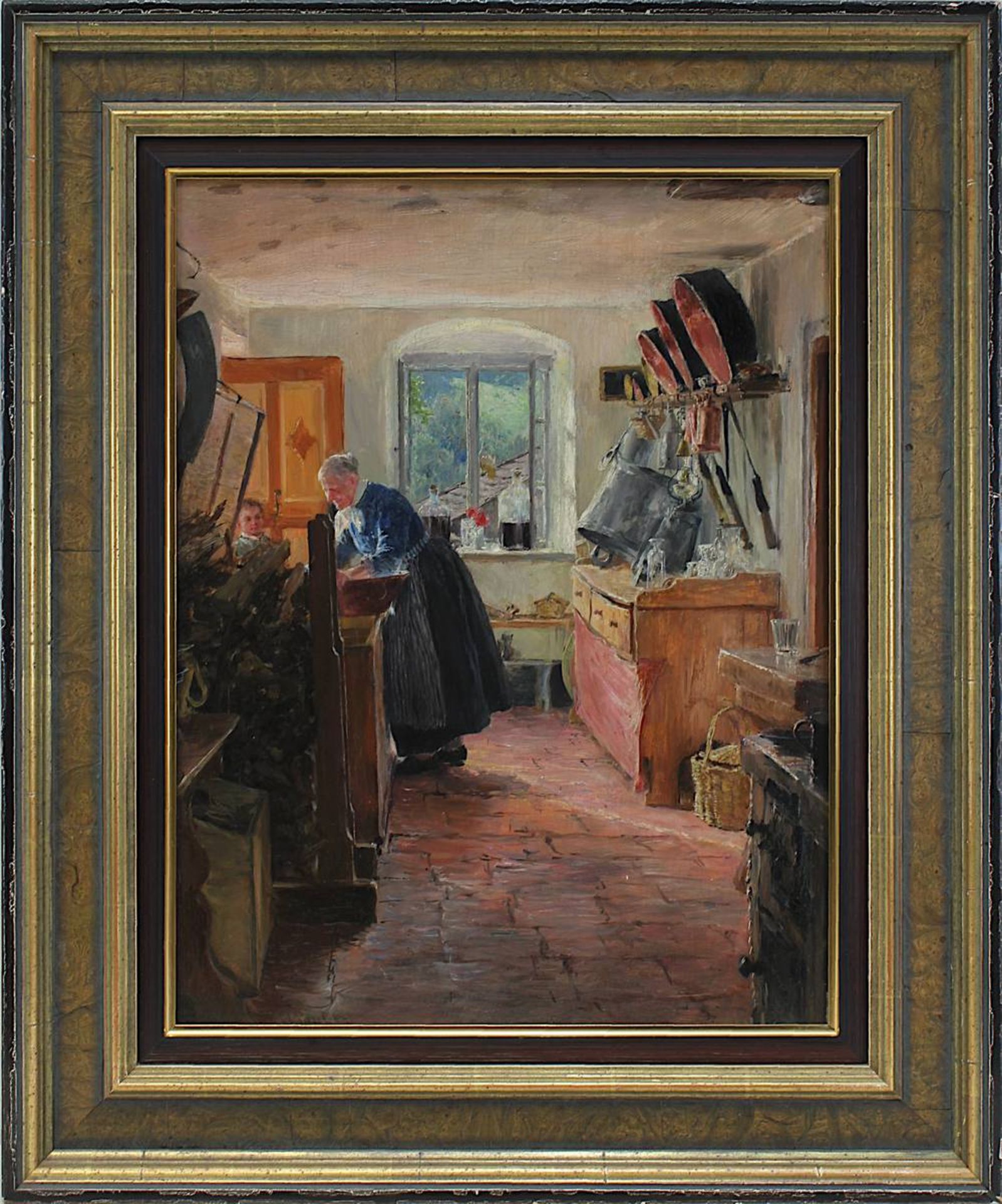 Räuber, Wilhelm (Marienwerder/Westpreußen 1849 - 1926 München), Bauernküche - Kücheninterieur mit