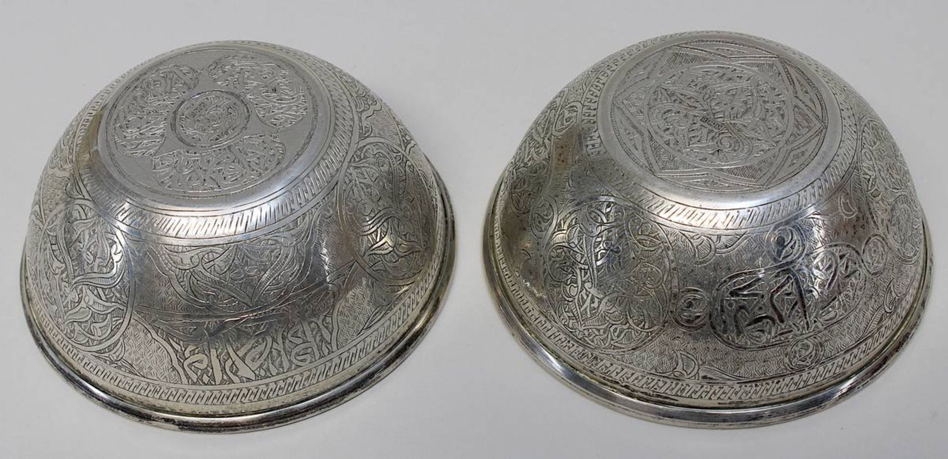 2 gravierte Silberschalen, Ägypten von 1946, 2 gleichgroße Schälchen aus 900er Silber mit - Image 2 of 2