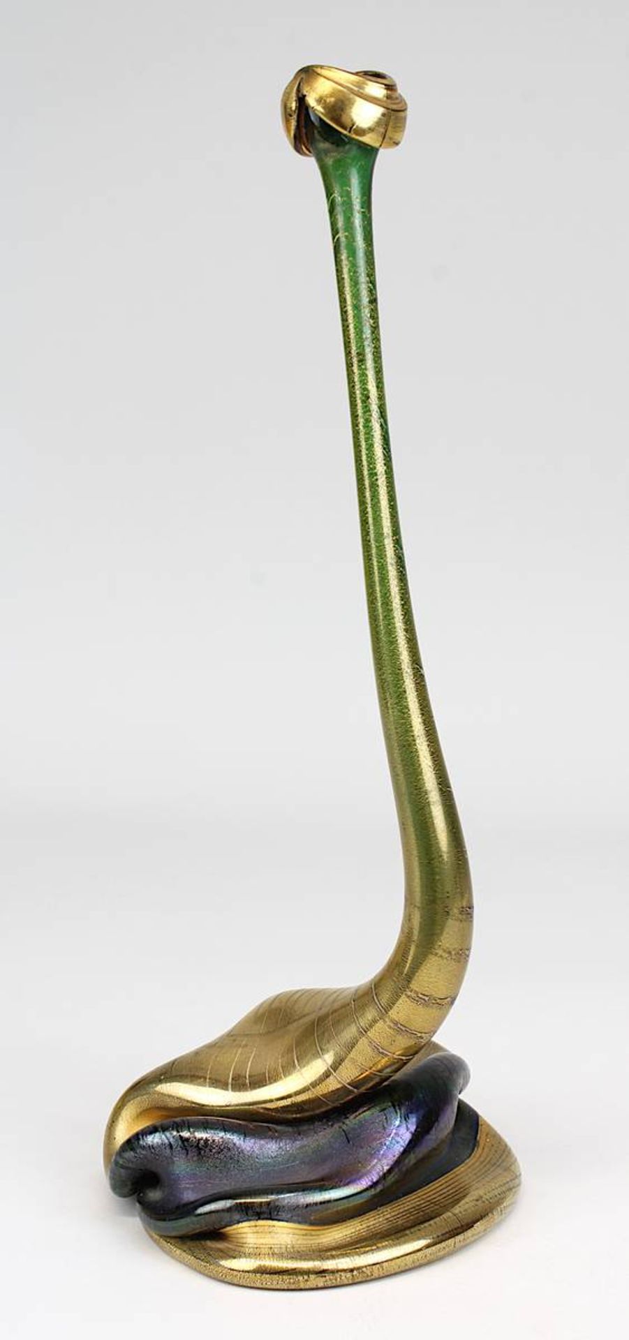 Düsterhaus, Heiner (geb. Paderborn 1949), Vase "Kobra", als Recycling-Objekt aus einer Flasche