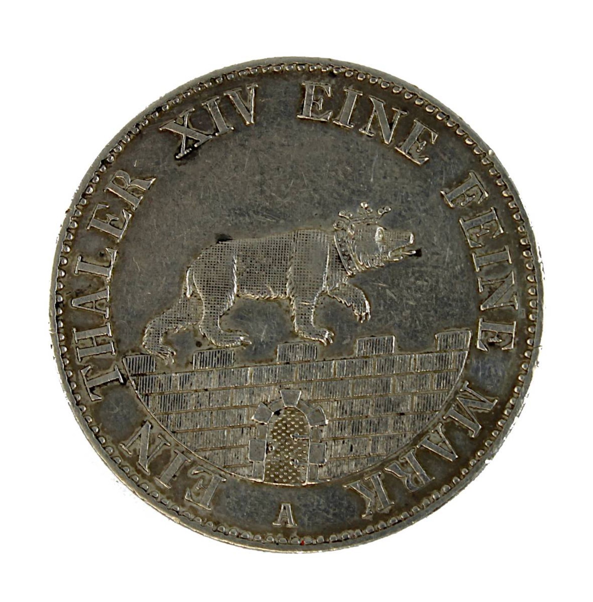 Alexander Carl Herzog zu Anhalt-Bernburg, 1 Thaler / Ausbeutertaler 1852, Silber, D: 3,5 cm, Auflage