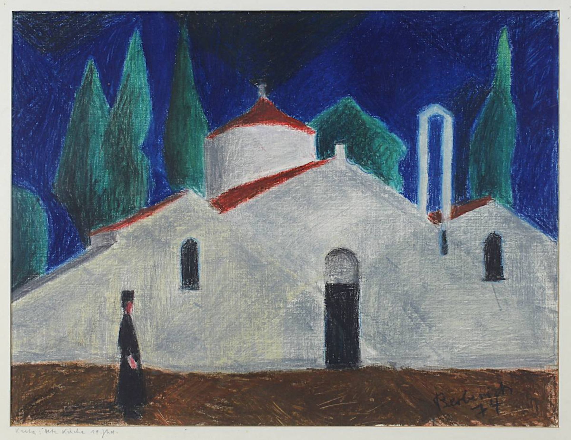 Berberich, Fritz (Schnappach 1909 - 1990 Schnappach), "Kreta: Alte Kirche 14. Jhd.", farbige - Bild 2 aus 2