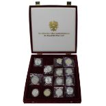 Silber-Gedenkmünzen Republik Österreich, 1950er bis 1970er Jahre, Nominalwerte 25 (11 Stück), 50 (