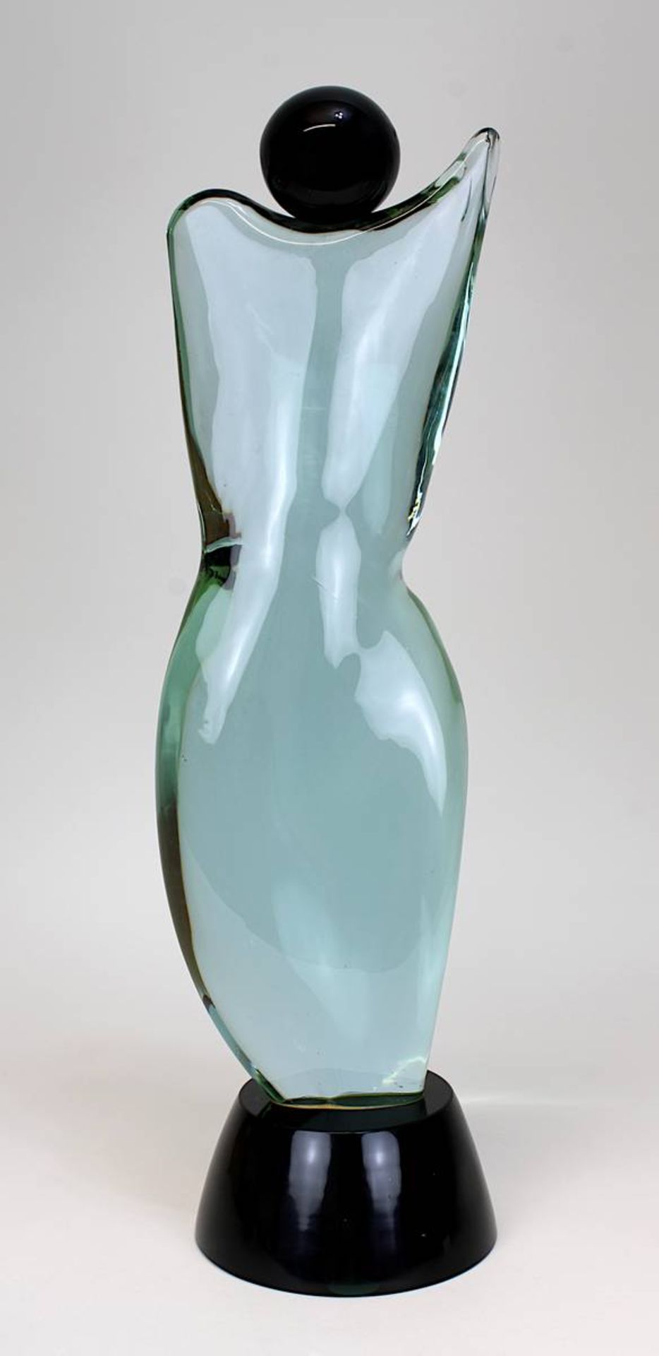 Antonio da Ros, Attr., Glasskulptur, Murano um 1960-70, Korpus aus durchgefärbtem Rauchglas, mit