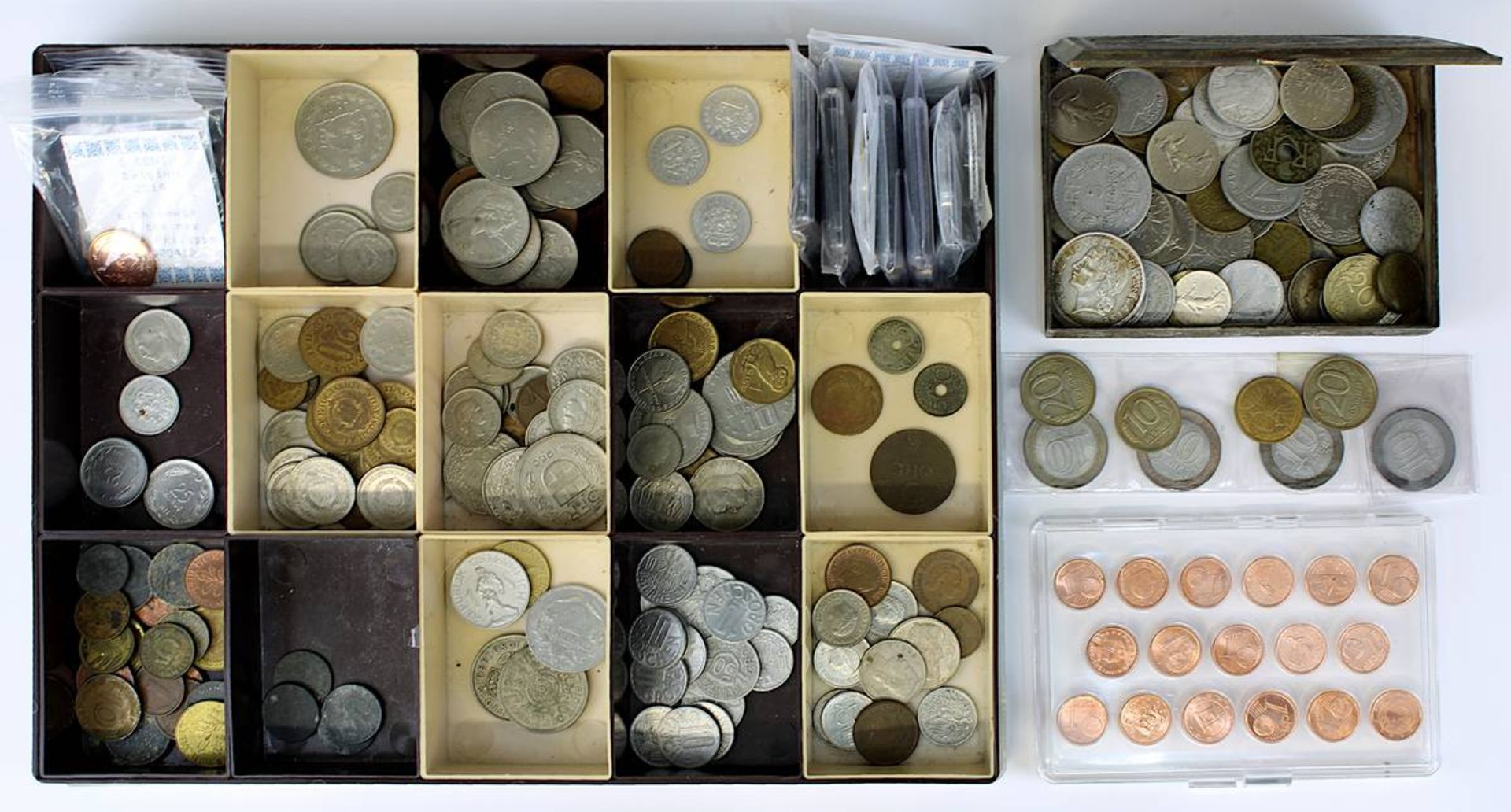 Konvolut Münzen aus aller Welt, versch. Metalle u. Nennwerte, u.a.: Russland, Österreich, Schweiz,