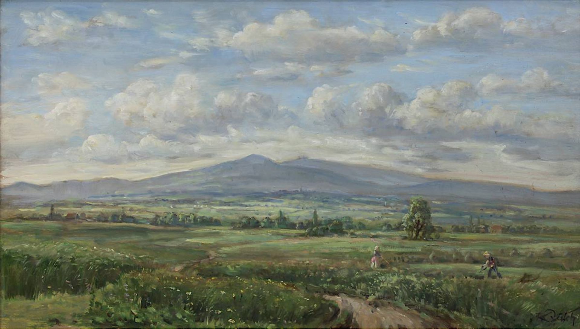 Busch, Karl (Frankfurt/Main 1910 - 1997 Heppenheim), Vortaunus-Landschaft mit Blick auf den Altkönig - Image 2 of 4