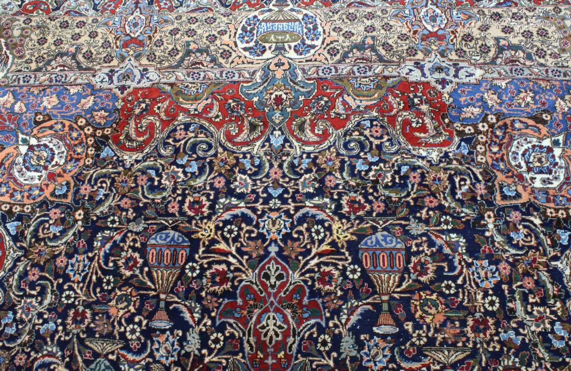Dekorativer großer Kaschmar, Persien 2. H. 20. Jh., aufwendige sehr gute Knüpfung, nachtblauer - Bild 5 aus 18