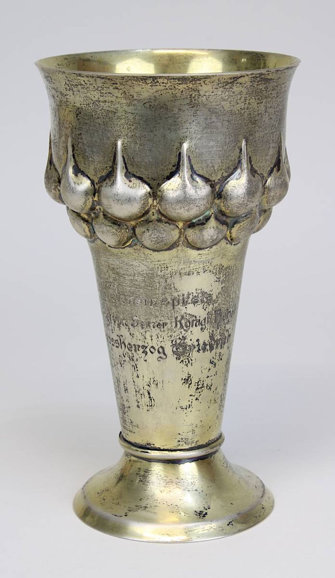 Pokal aus 800er Silber, deutsch Anfang 20 . Jh., gestiftet als 1. Vereinspreis von seiner