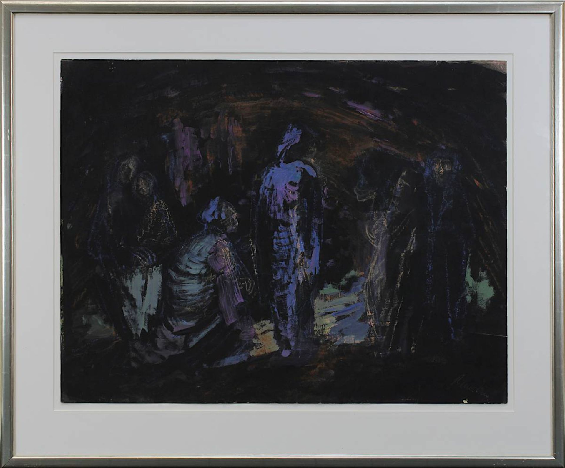 Bernstein, Walter ( Neunkirchen/Saar 1901-1981 Schiffweiler ), Menschen in der Grotte, Guache,