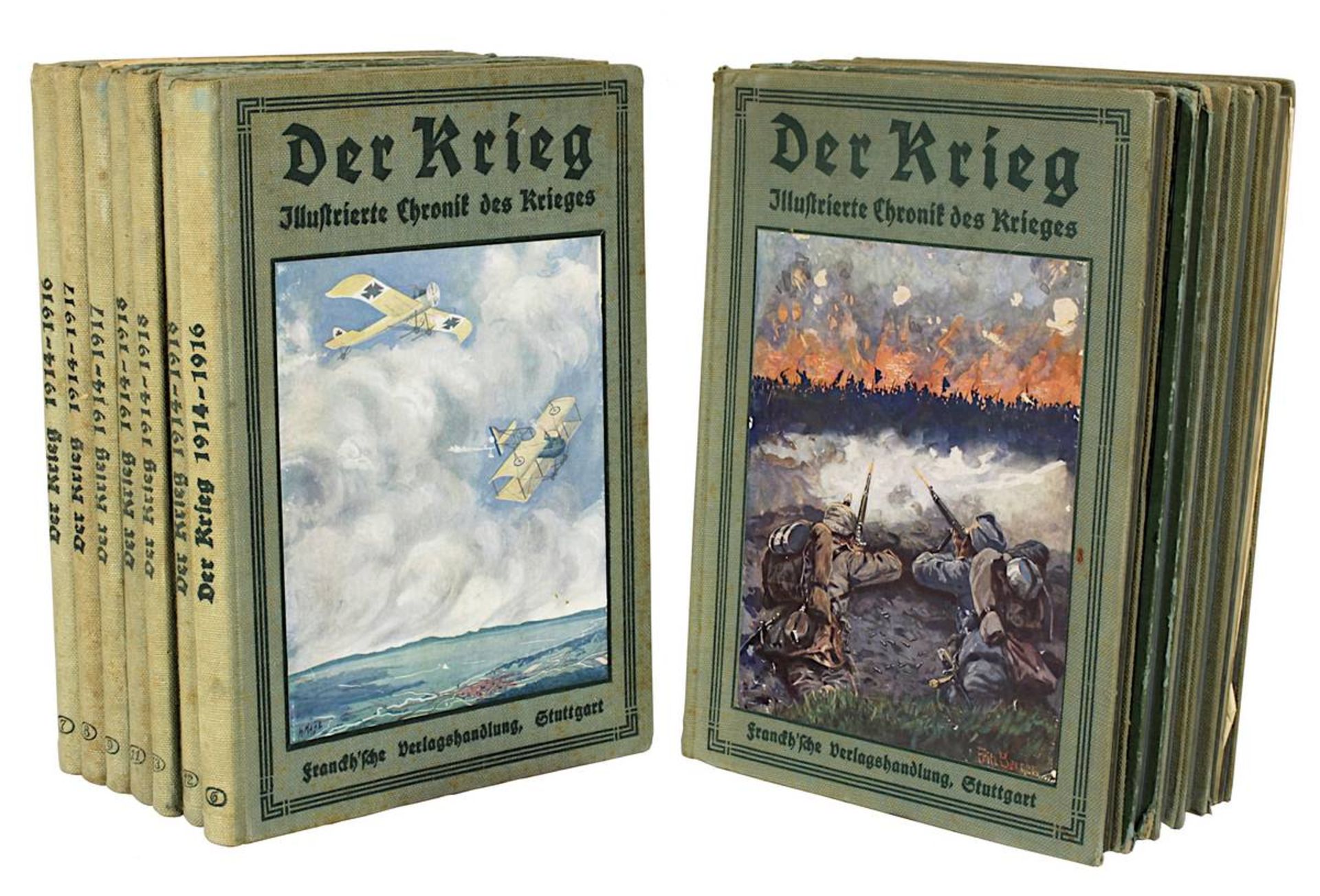 Der Krieg - Illustrierte Chronik des Krieges, 1914 - 1918/19, 12 Bände, Stuttgart 1914 - 1919,