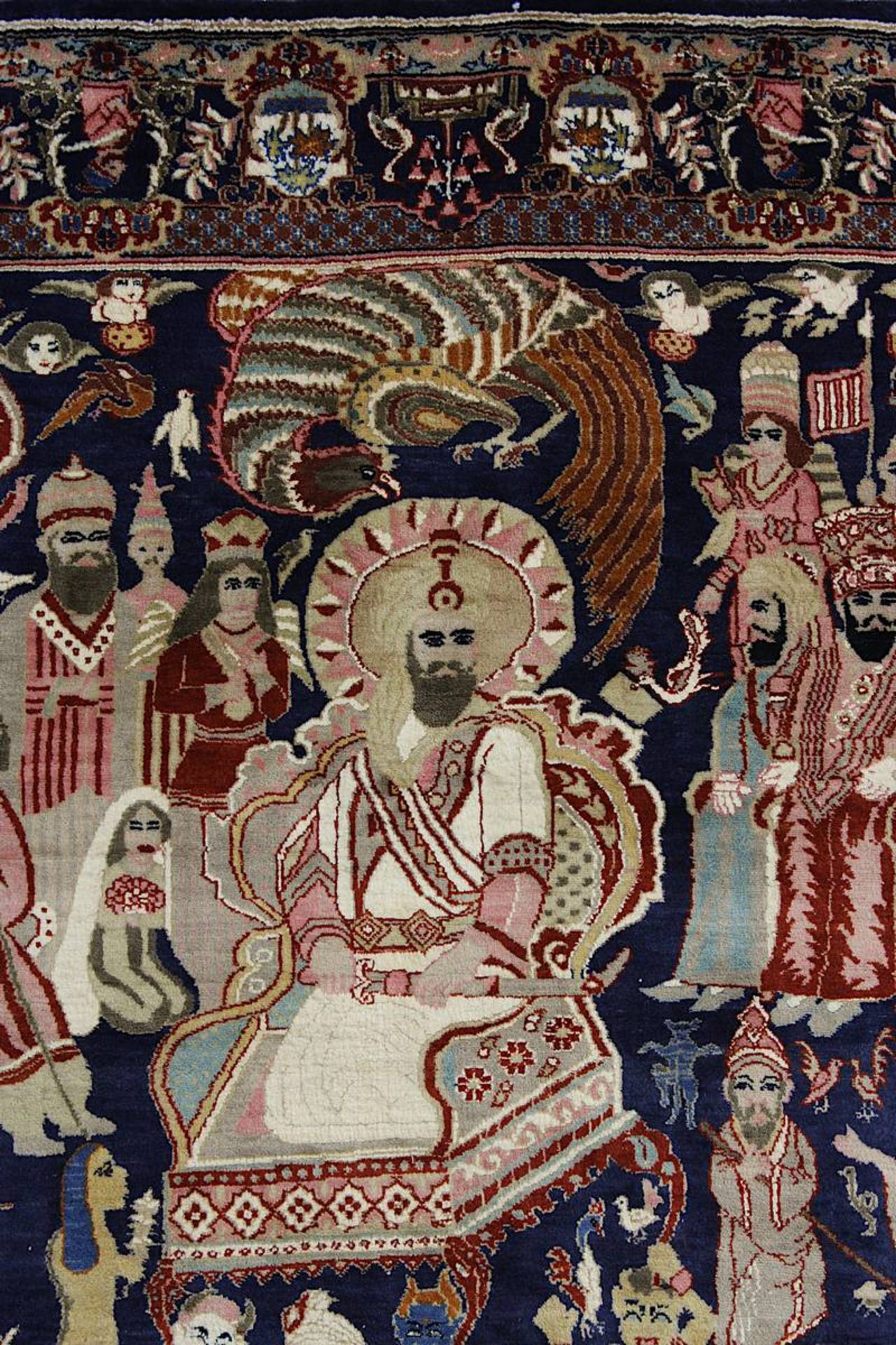 Aufwendiger detailreicher Figurenteppich, Kaschmar, Persien 2. H. 20. Jh., mit Paradiesmotiven u. - Bild 3 aus 14