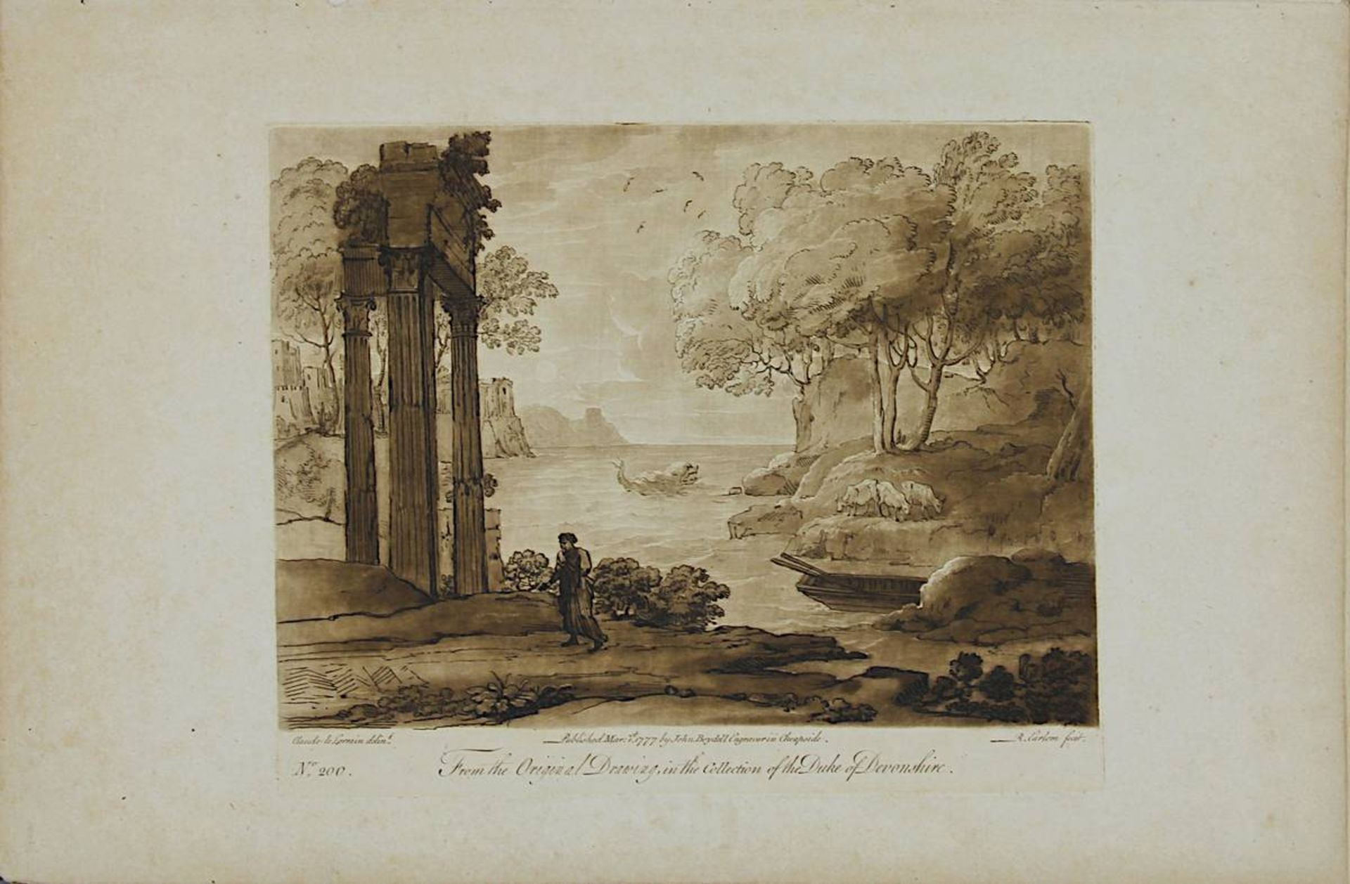 Earlrom, Richard (London 1743 - 1822 London), 9 Aquatintaradierungen aus dem Liber Veritatis, nach - Image 8 of 10