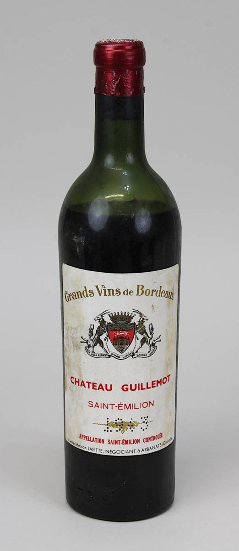 1 Flasche 1943er Château Guillemot, Saint - Émilion, Vieille Maison Lafitte, Arbanats (Gironde),