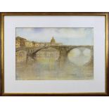 Breyer, Benno (Ommersheim 1939 - 2013 Ommersheim), "Santa Trinita Florenz", Aquarell, re. u.