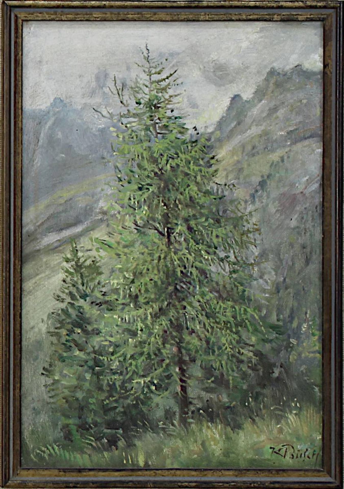 Busch, Karl (Frankfurt/Main 1910 - 1997 Heppenheim), Walliser Landschaftsausblicke, Triptychon, Öl - Image 4 of 4