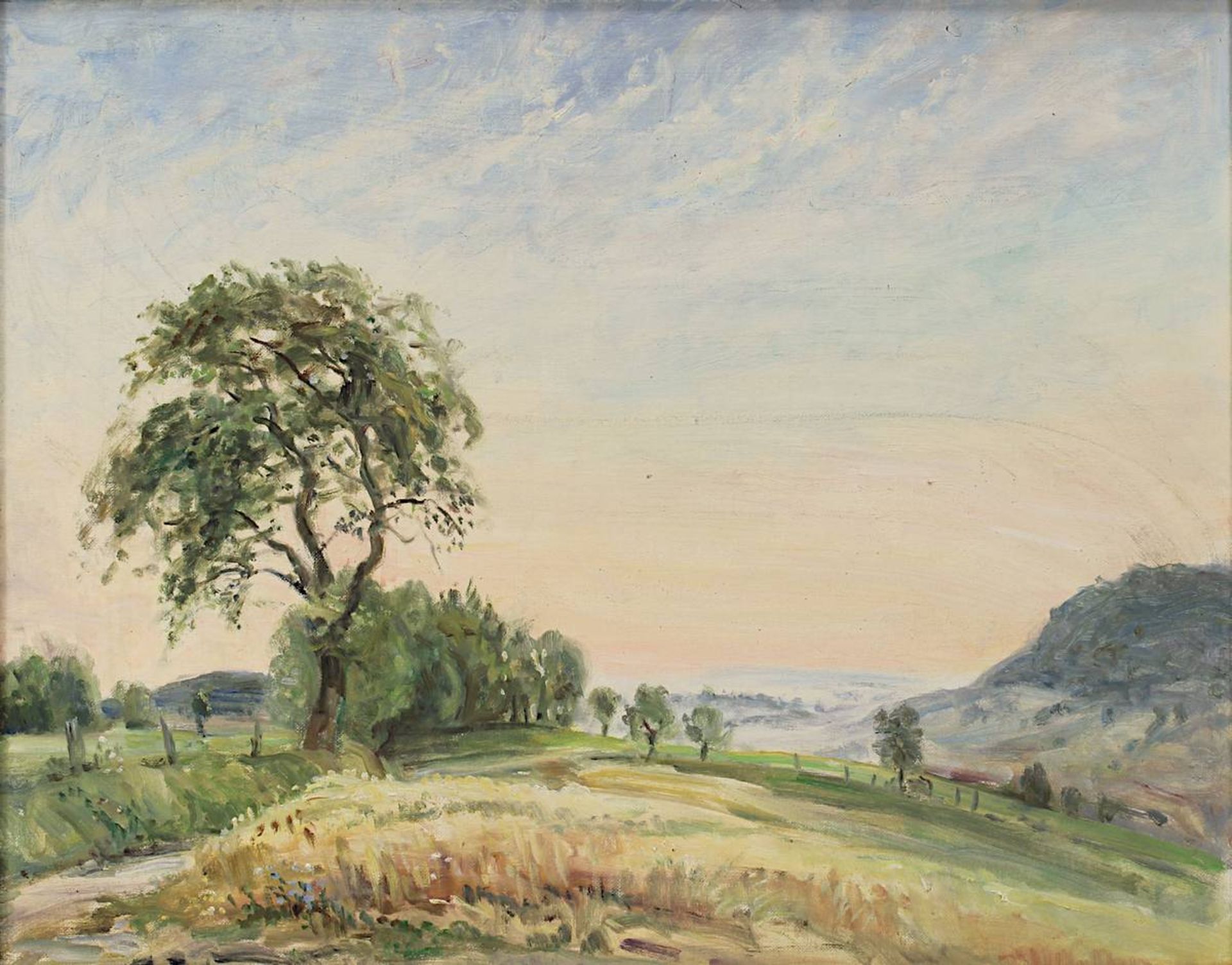 Busch, Karl (Frankfurt/Main 1910 - 1997 Heppenheim), Landschaft an der Bergstraße mit Blick auf - Image 2 of 3