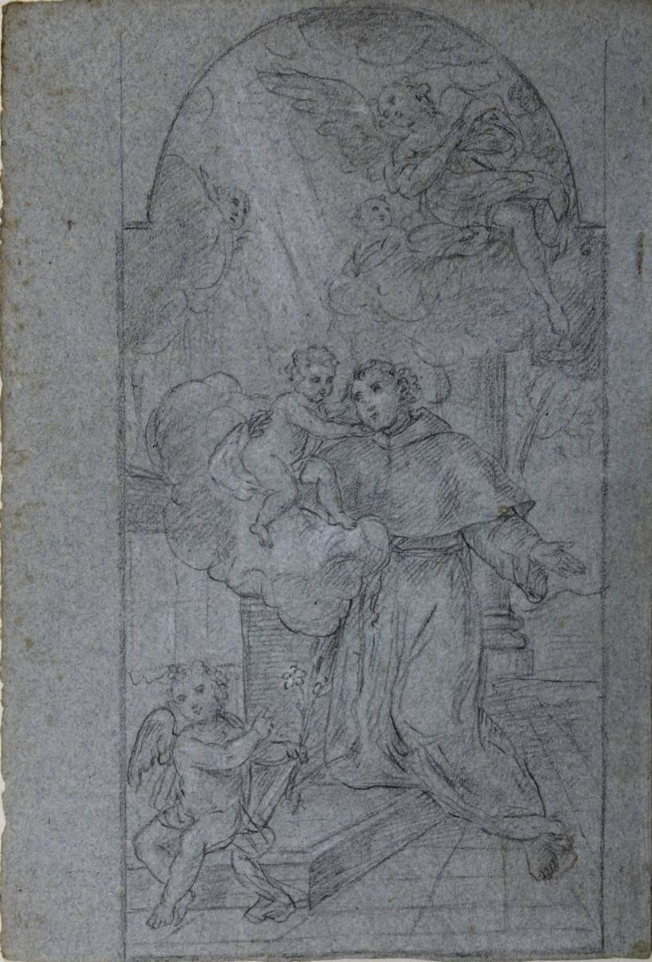 Zeichner 18. Jh., Sechs Zeichnungen von Heiligen und Märtyrern, u. a. Stephanus, Sebastian, Antonius - Bild 7 aus 7