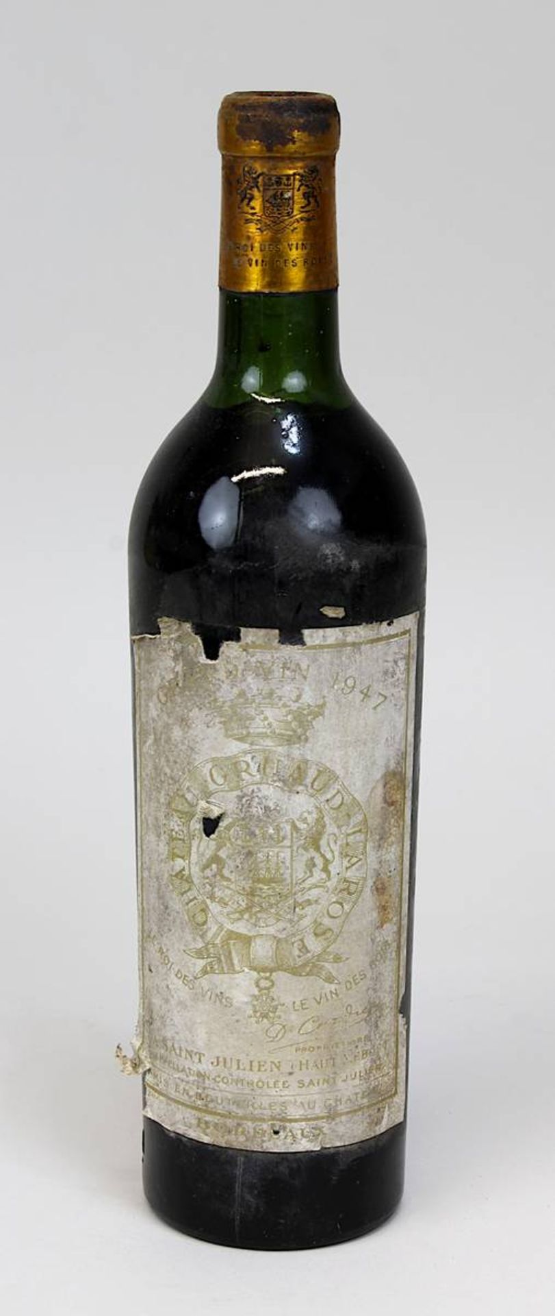 1 Flasche 1947er Château Gruaud - Larose, Saint Julien, Haut Medoc, Füllhöhe: Halsansatz, 3561 -