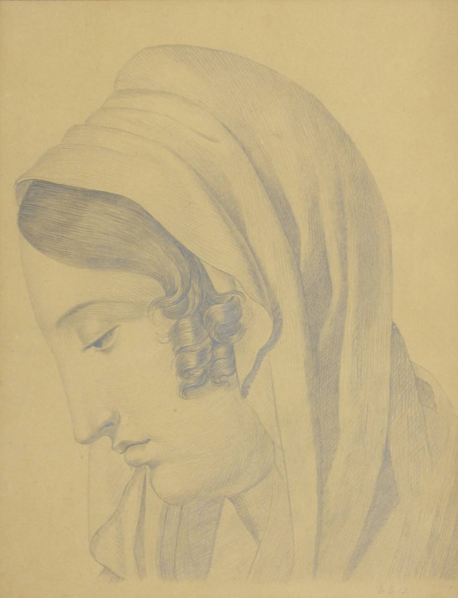 Zeichner, 2. H. 19. Jh., sieben Porträtdarstellungen in Bleistift, teils als Studie, einige - Bild 3 aus 8