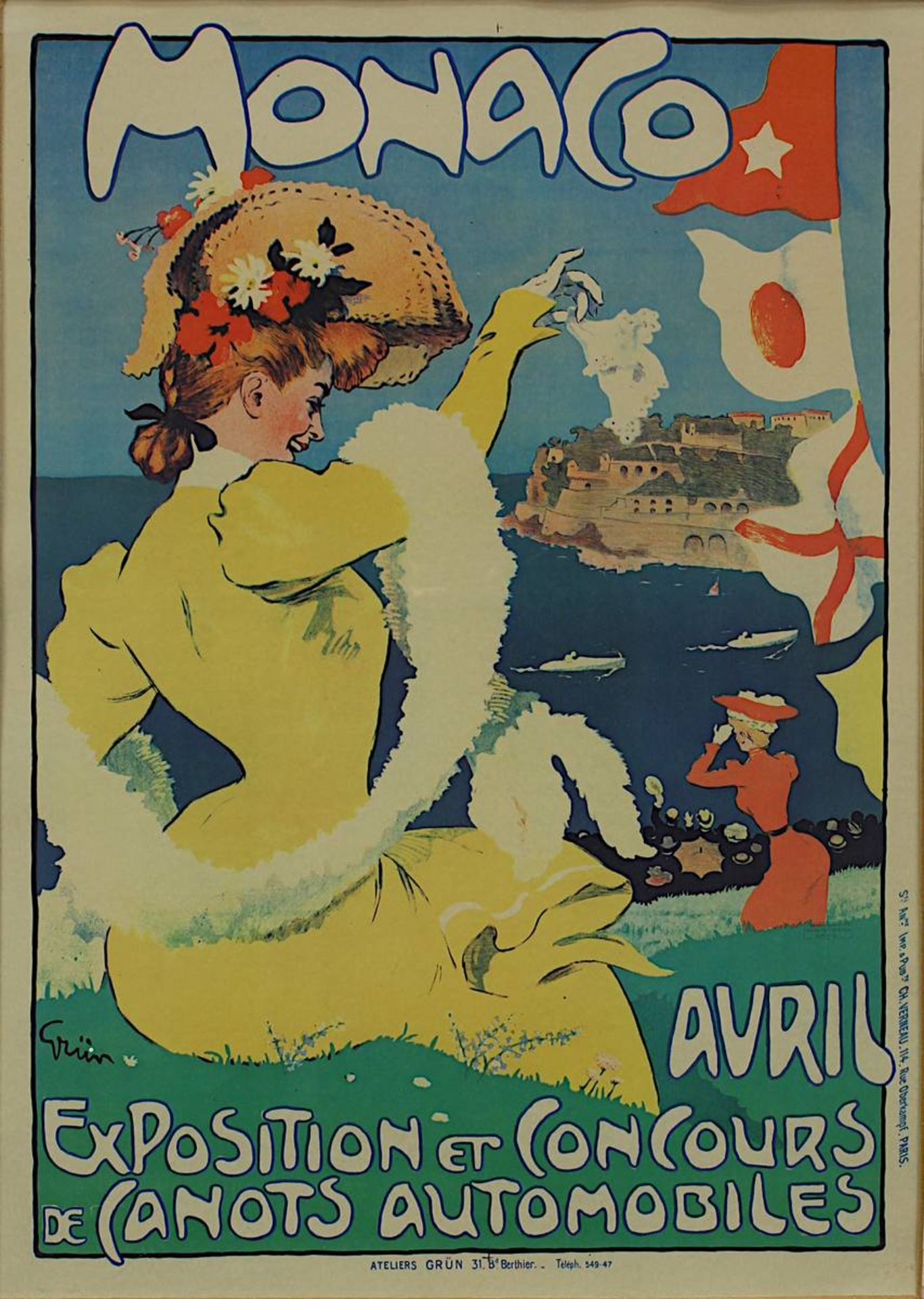 Grün, Jules-Alexandre (Paris 1868 - 1938 Paris), "Monaco Avril Exposition et Concours de Canots - Image 2 of 2