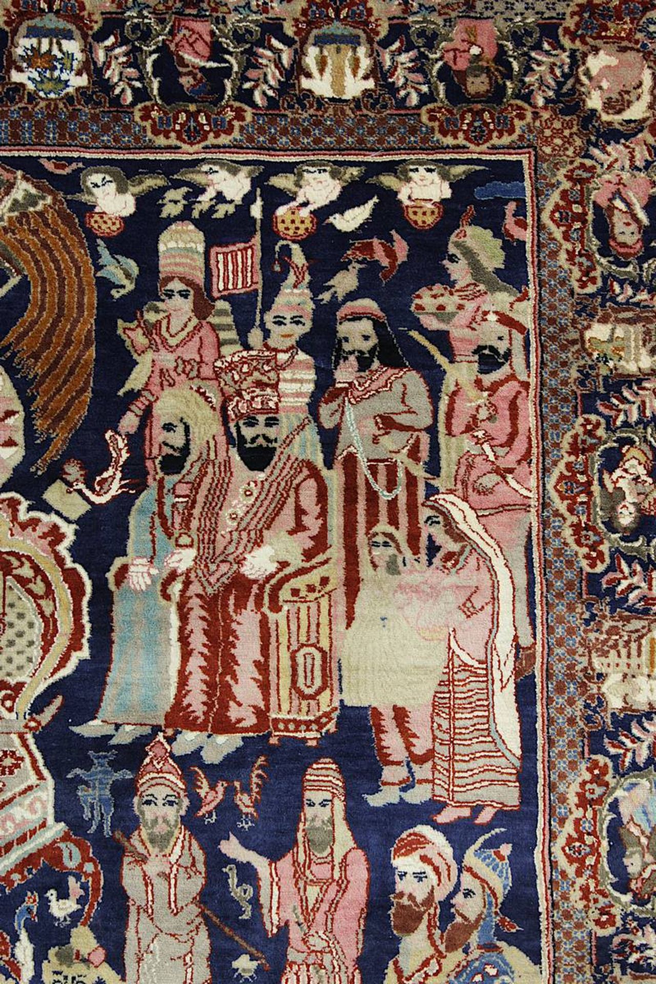 Aufwendiger detailreicher Figurenteppich, Kaschmar, Persien 2. H. 20. Jh., mit Paradiesmotiven u. - Image 4 of 14