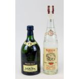 Zwei Flaschen Spirituosen: eine Flasche Vieux Kirsch, Morand, Martigny Suisse, 0,7 L. und eine