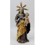Maria mit dem Jesusknaben, deutsch 20. Jh., Holz geschnitzt u. farbig gefasst, im Stil der Gotik,