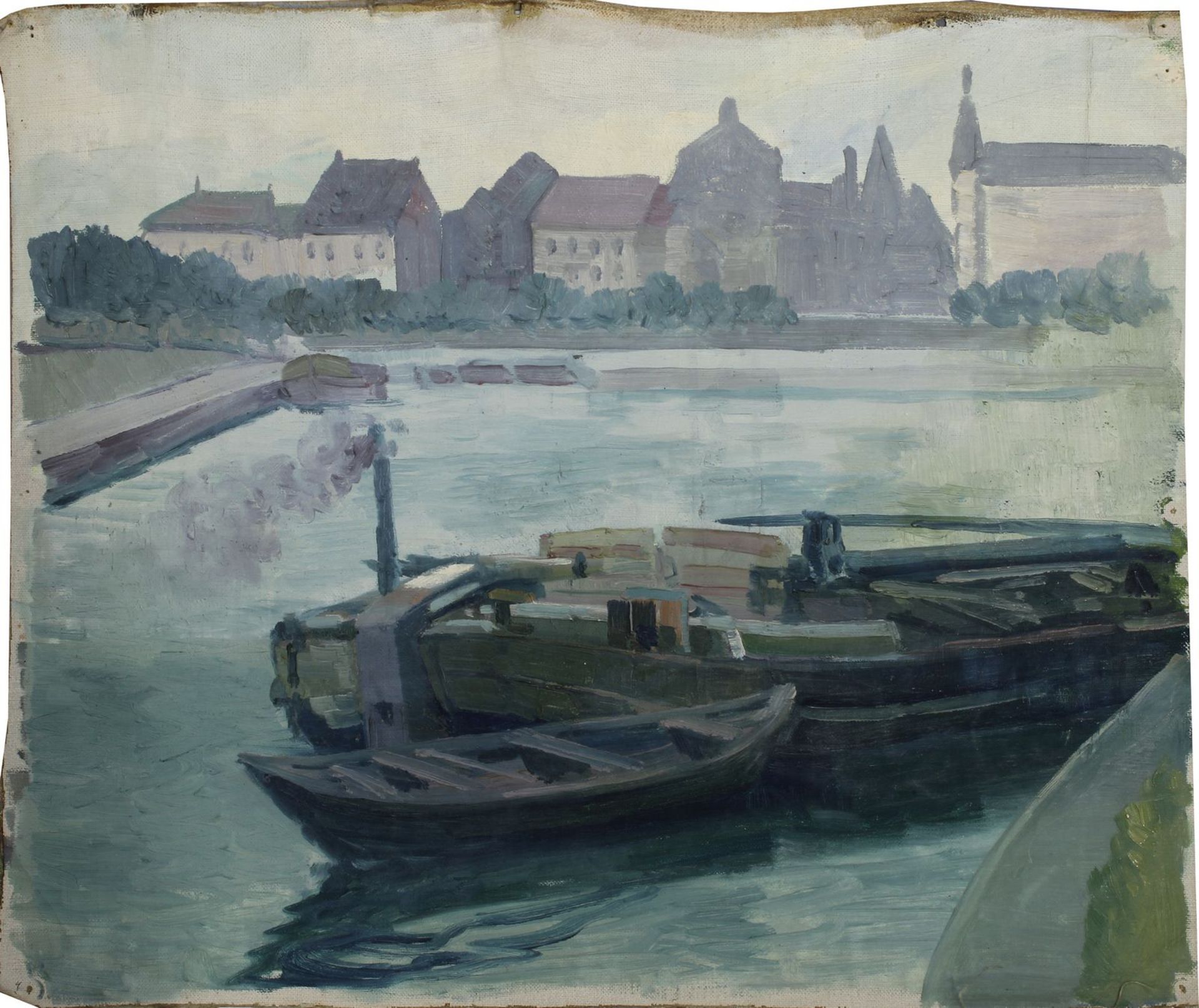 Brothuhn, Fritz (um 1910), Konvolut Leinwände, bestehend aus Landschaftsansichten, Flusslandschaften - Image 4 of 8