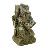 Hanuman-Figur, Steinguss, 2. H. 20. Jh., nach einem balinesischem Vorbild, mit schöner Gartenpatina,